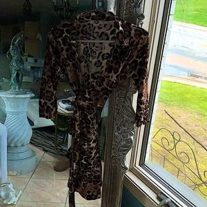 Leopard wrap dress size medium